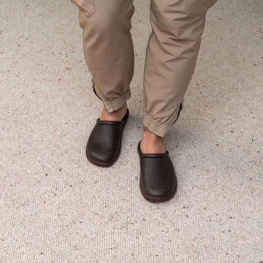 DrLuigi® Orthopedic Slippers for Men - Comfortable Medical Footwear Brown Leather