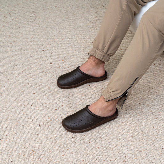 DrLuigi® Orthopedic Slippers for Men - Comfortable Medical Footwear White Leather