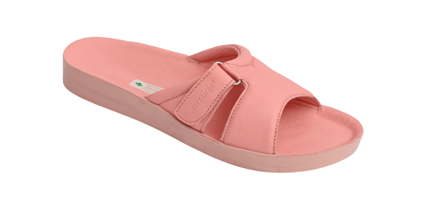 DRLUIGI MEDICAL LEATHER SLIDES SANDALS FOR WOMEN PU-02-20-KS - PINK