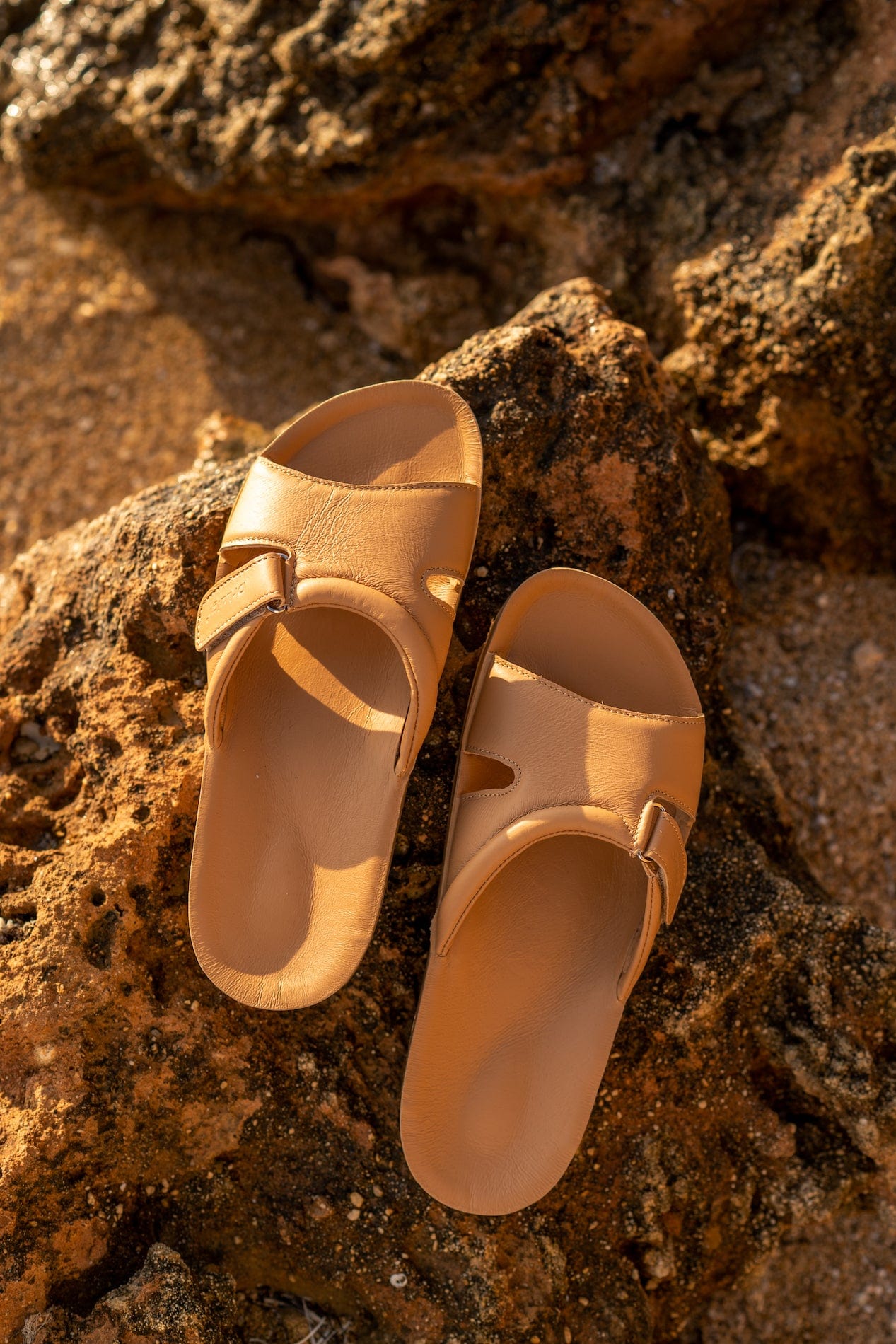 DRLUIGI MEDICAL LEATHER SLIDES SANDALS FOR WOMEN PU-02-20-KS - BEIGE