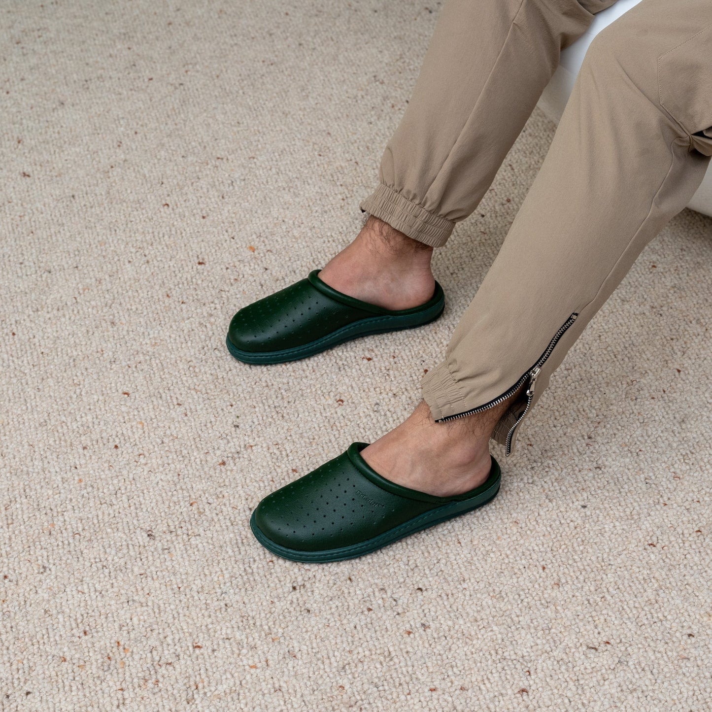 DRLUIGI MEDICAL LEATHER FOOTWEAR FOR MEN PU-01-11-KS - GREEN