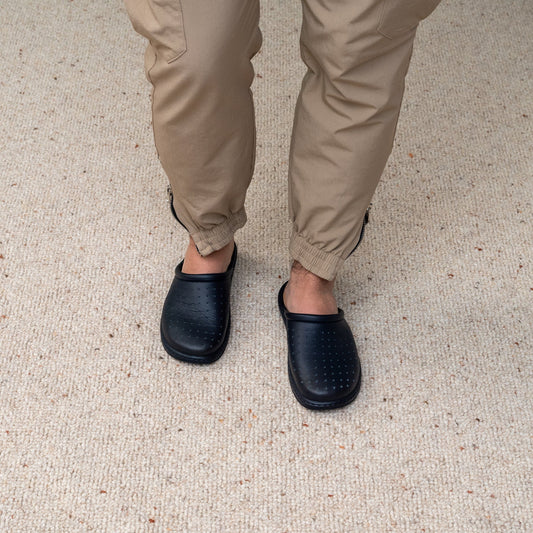 DrLuigi® Orthopedic Slippers for Men - Comfortable Medical Footwear Navy blue Leather