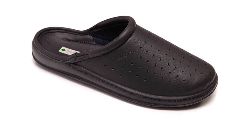 DRLUIGI MEDICAL LEATHER FOOTWEAR FOR MEN PU-01-11-KS - BLACK