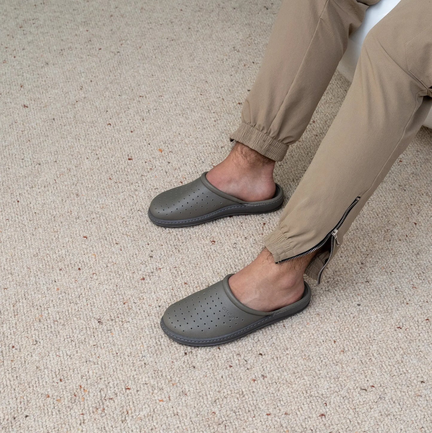 DrLuigi® Orthopedic Slippers for Men - Comfortable Medical Footwear Grey Leather drluigi