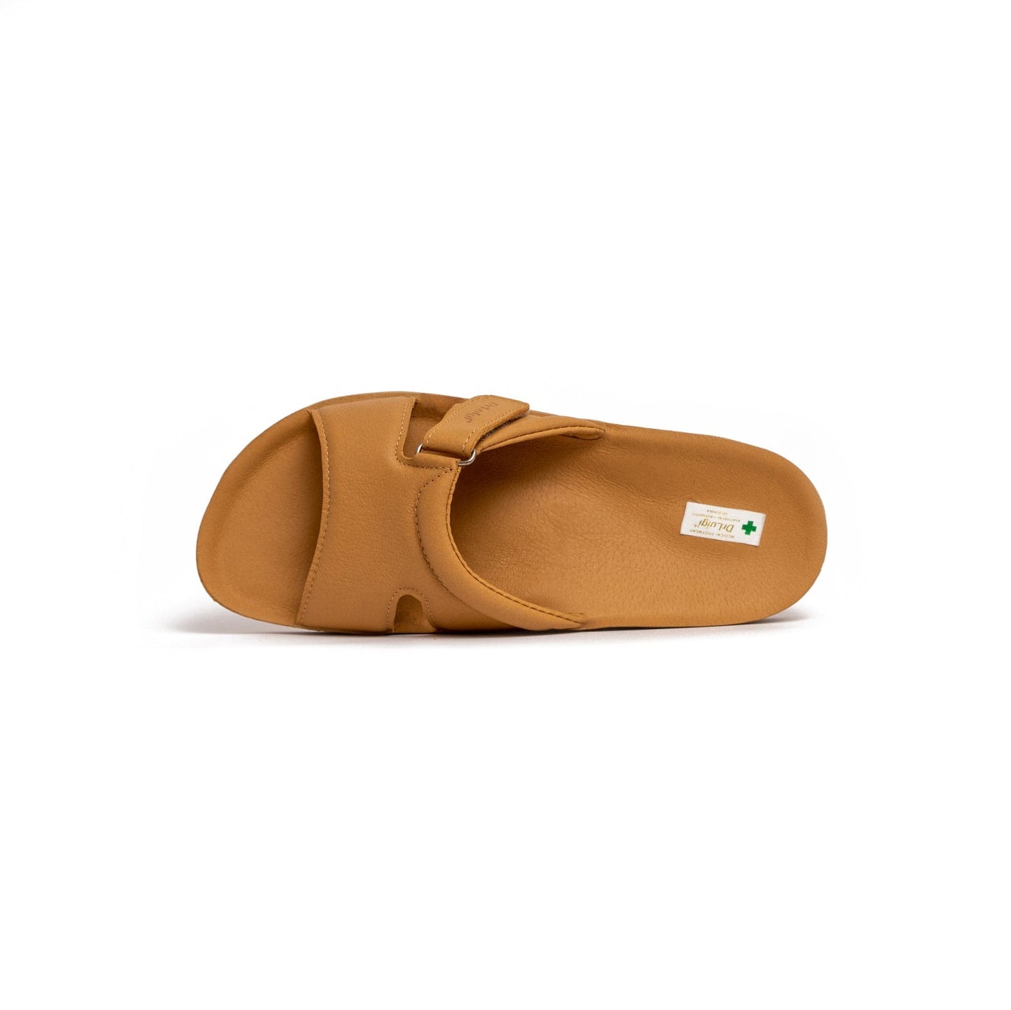 DRLUIGI MEDICAL LEATHER SLIDES SANDALS FOR WOMEN PU-02-20-KS - BEIGE