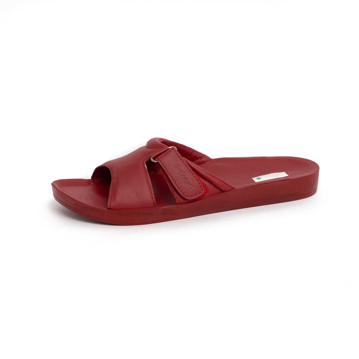 DRLUIGI MEDICAL LEATHER SLIDES SANDALS FOR WOMEN PU-02-20-KS - RED