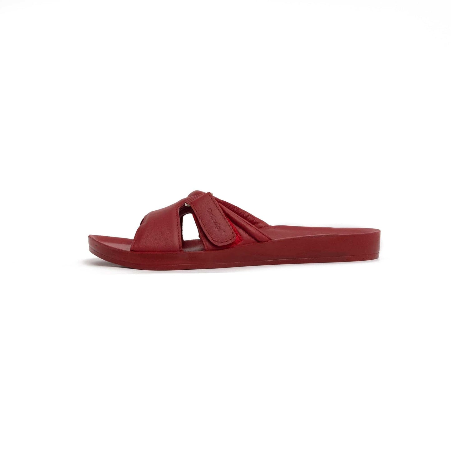 DRLUIGI MEDICAL LEATHER SLIDES SANDALS FOR WOMEN PU-02-20-KS - RED