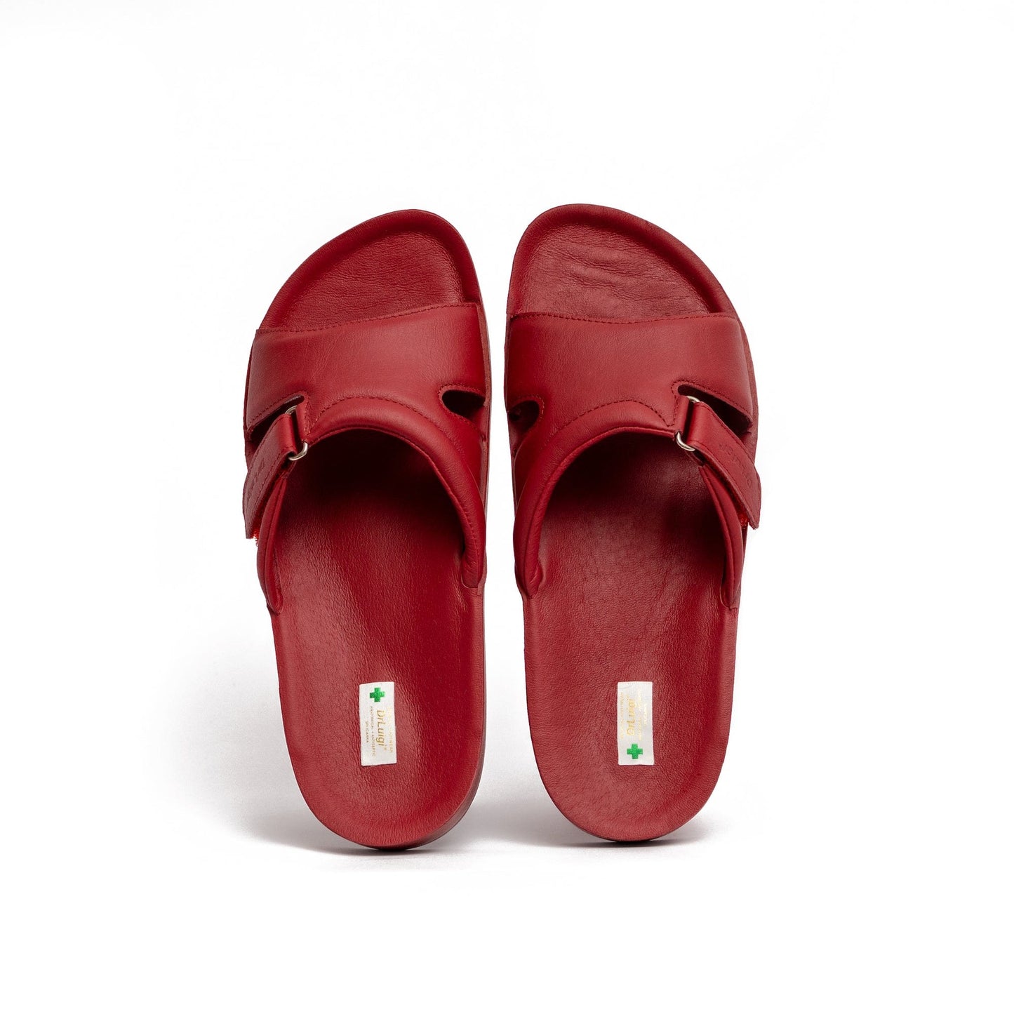 DRLUIGI MEDICAL LEATHER SLIDES SANDALS FOR WOMEN PU-02-20-KS - RED