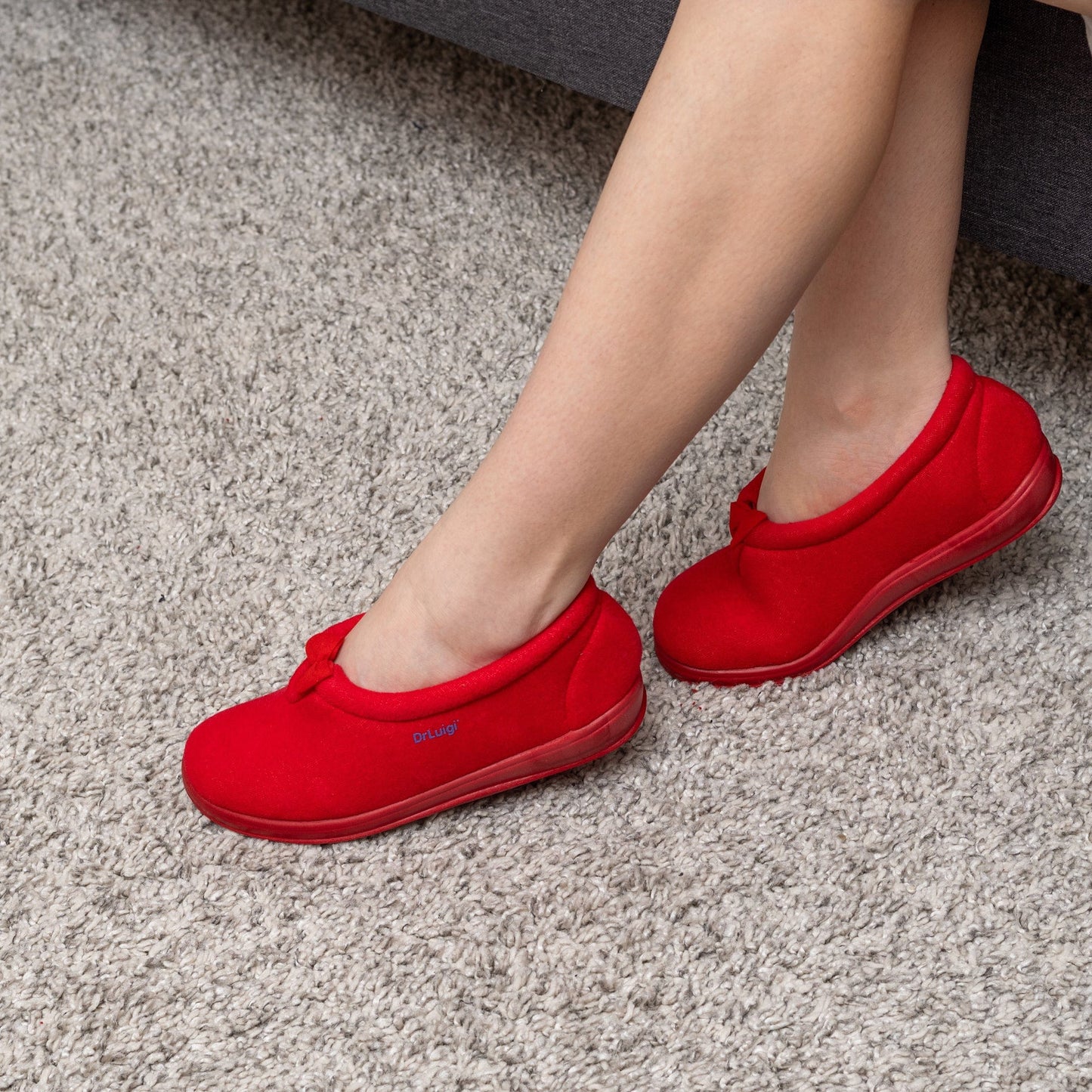 DRLUIGI COZY AND WARM MEDICAL FOOTWEAR FOR WOMEN PU-01-02-TP - RED