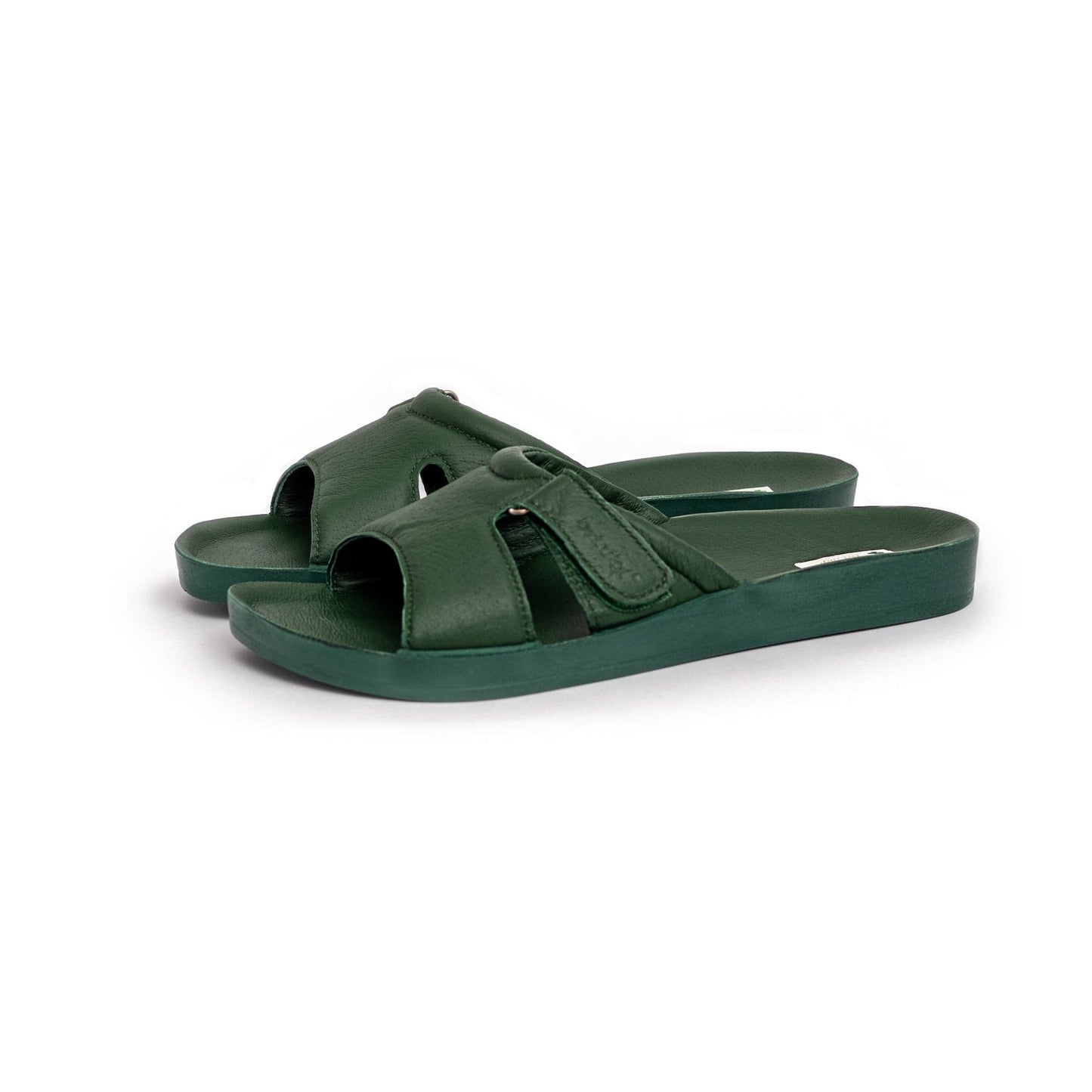 DRLUIGI MEDICAL LEATHER SLIDES SANDALS FOR WOMEN PU-02-20-KS - GREEN