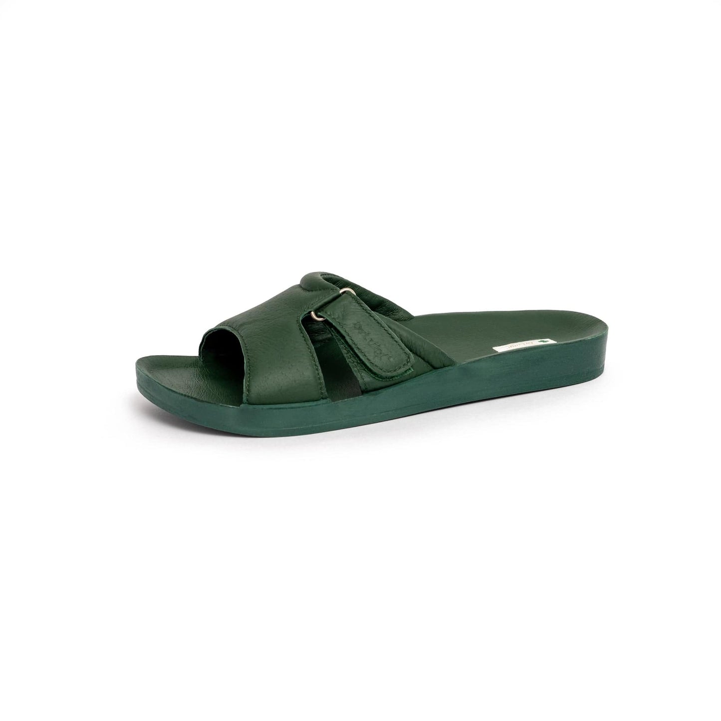 DRLUIGI MEDICAL LEATHER SLIDES SANDALS FOR WOMEN PU-02-20-KS - GREEN