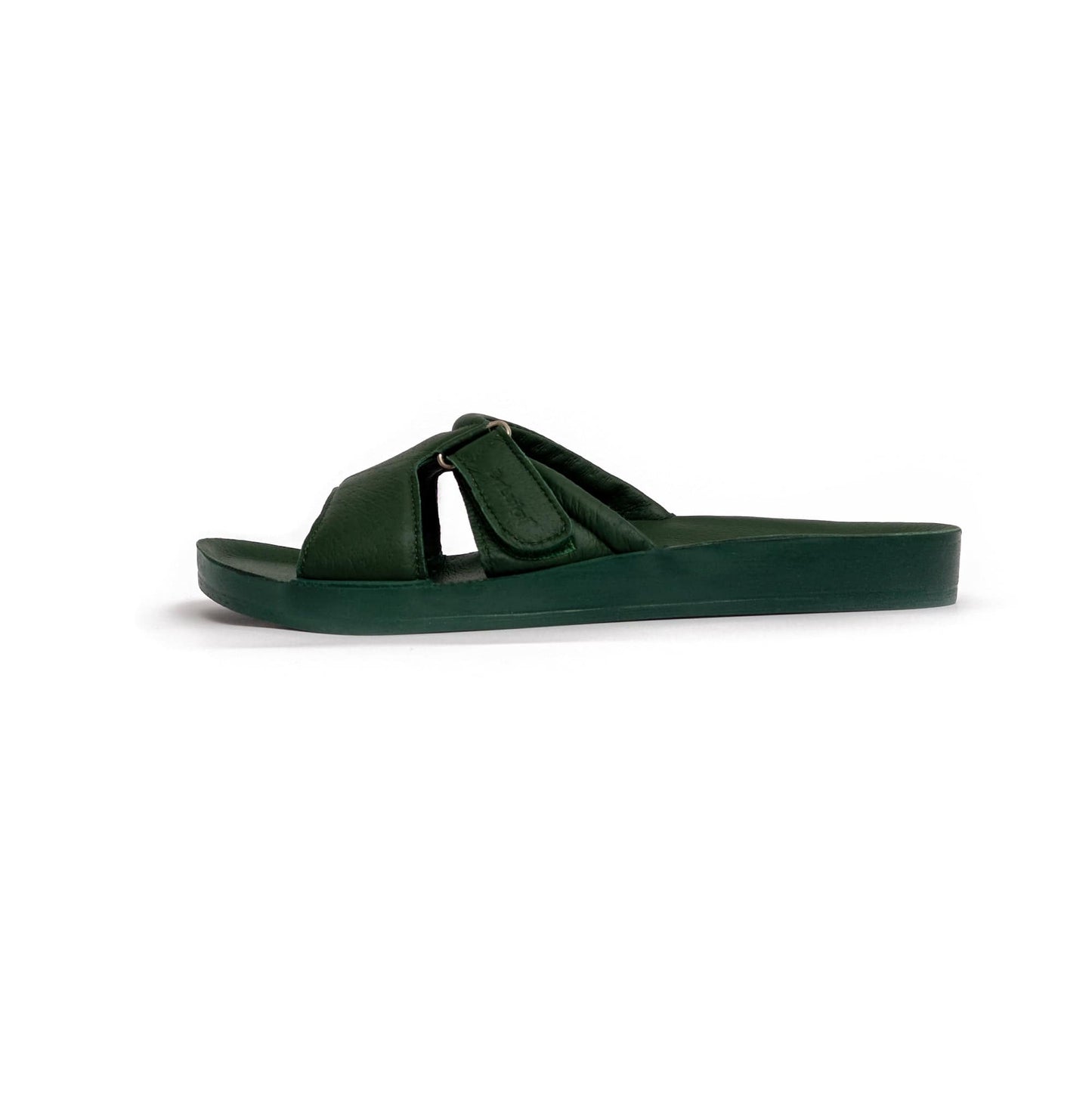 DRLUIGI MEDICAL LEATHER SLIDES SANDALS FOR WOMEN PU-02-20-KS - GREEN