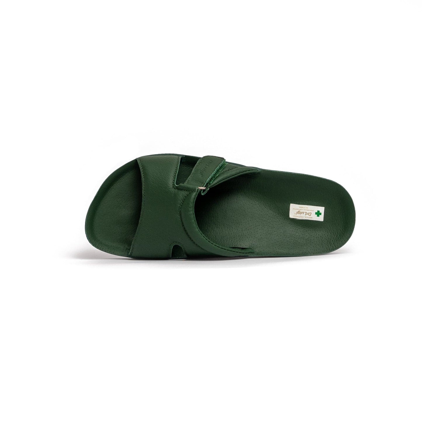 DRLUIGI MEDICAL LEATHER SLIDES SANDALS FOR WOMEN PU-02-20-KS - GREEN