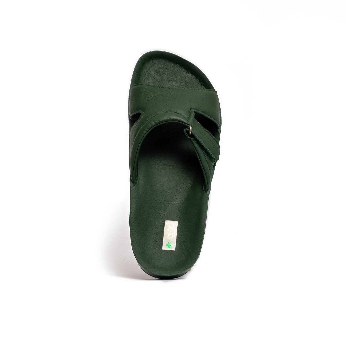 DRLUIGI MEDICAL LEATHER SLIDES SANDALS FOR WOMEN PU-02-20-KS - GREEN