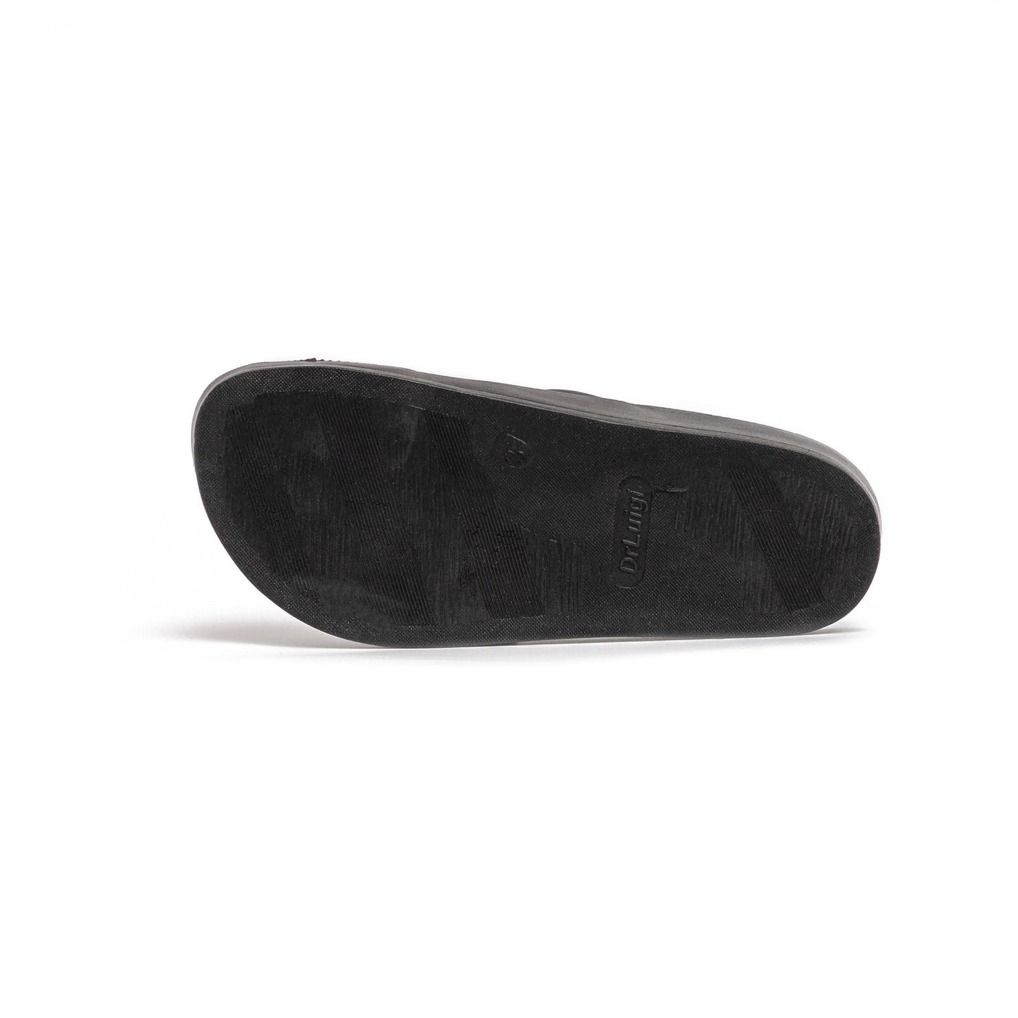 DRLUIGI MEDICAL LEATHER SLIDES SANDALS FOR WOMEN PU-02-20-KS - BLACK