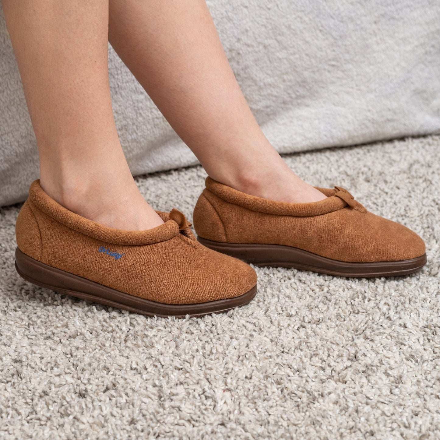 DRLUIGI COZY AND WARM MEDICAL FOOTWEAR FOR WOMEN PU-01-02-TP - BROWN