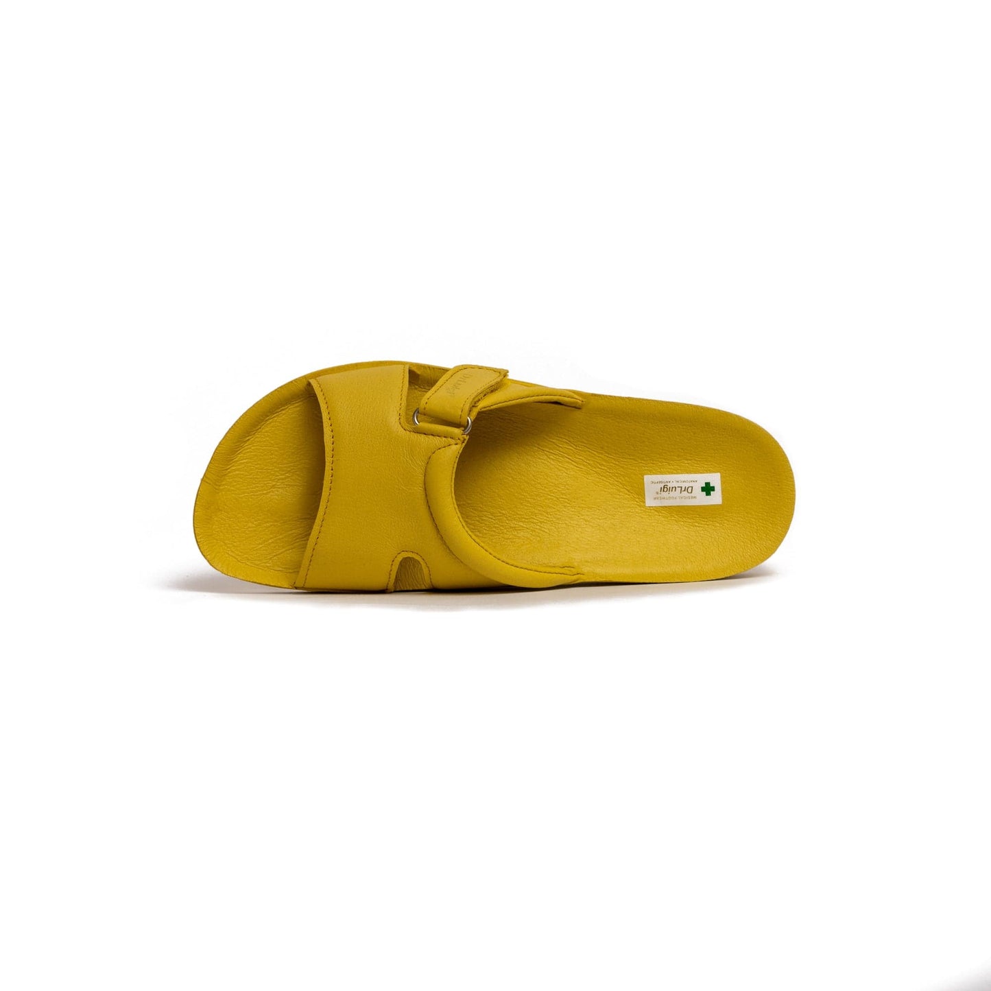 DRLUIGI MEDICAL LEATHER SLIDES SANDALS FOR WOMEN PU-02-20-KS - YELLOW