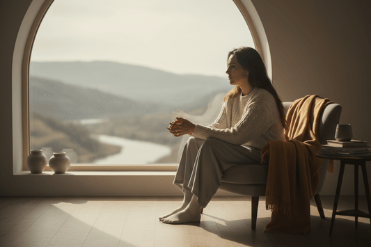 Person sitting by window in soft light representing the quiet acceptance of chronic pain before finding a solution