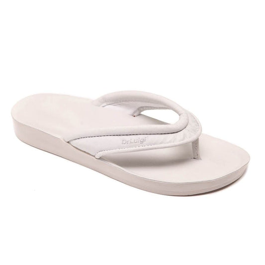 DrLuigi® Orthopädische Flip-Flops für Herren – Bequeme medizinische Fußbekleidung aus weißem Leder