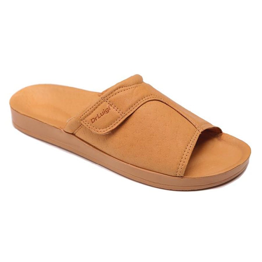 DrLuigi® Orthopädische Sandalen für Herren – Bequemes medizinisches Schuhwerk aus beigem Leder
