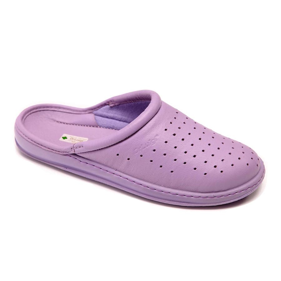 DrLuigi® Orthopedic Clogs for Women - Comfortable Medical Footwear Violet Leather