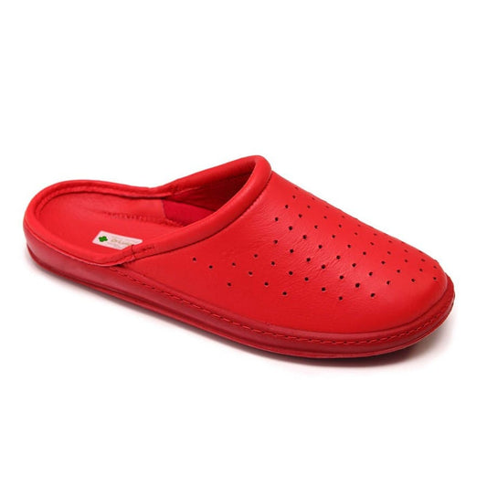DrLuigi® Orthopedic Clogs for Women - Comfortable Medical Footwear Red Leather