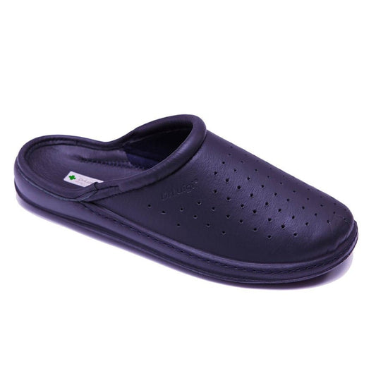 DrLuigi® Orthopedic Clogs for Men - Comfortable Medical Footwear Navy blue Leather