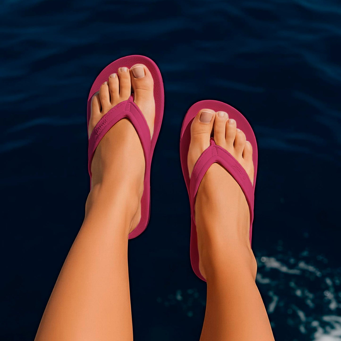 DrLuigi® Orthopädische Flip-Flops für Damen – Bequeme medizinische Schuhe aus fuchsiafarbenem Leder