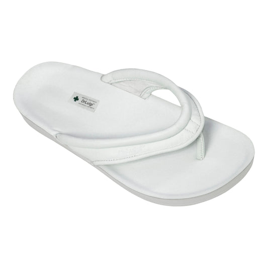 DrLuigi® Orthopedic Flip-Flops for Women - Comfortable Medical Footwear White Leather