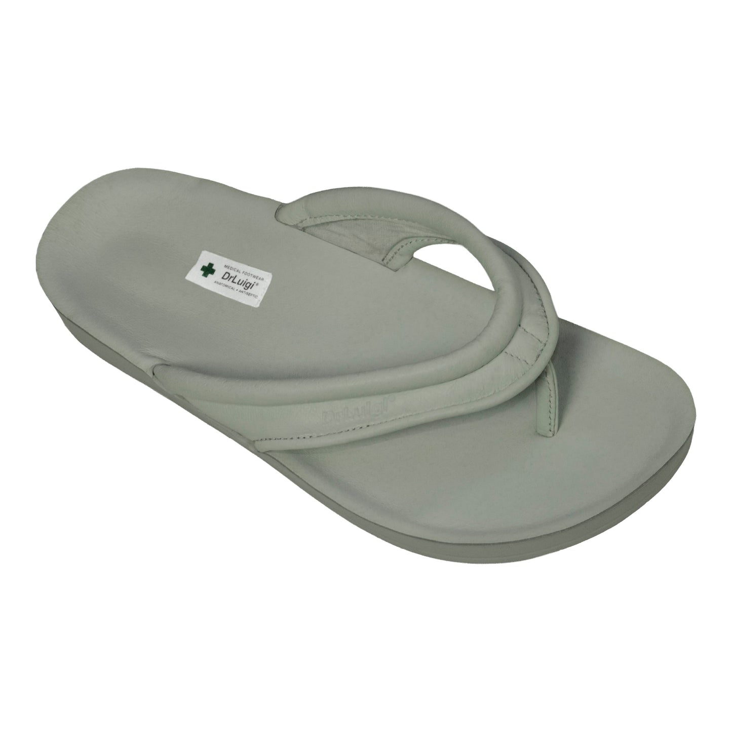 DrLuigi® Orthopädische Flip-Flops für Damen – Bequeme medizinische Schuhe aus grauem Leder