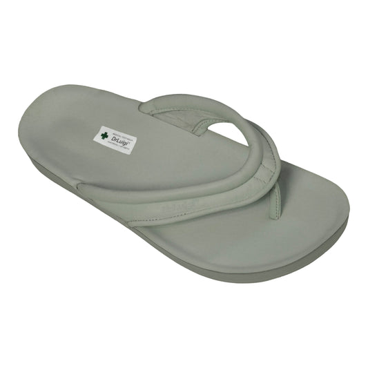 DrLuigi® Orthopädische Flip-Flops für Damen – Bequeme medizinische Schuhe aus grauem Leder