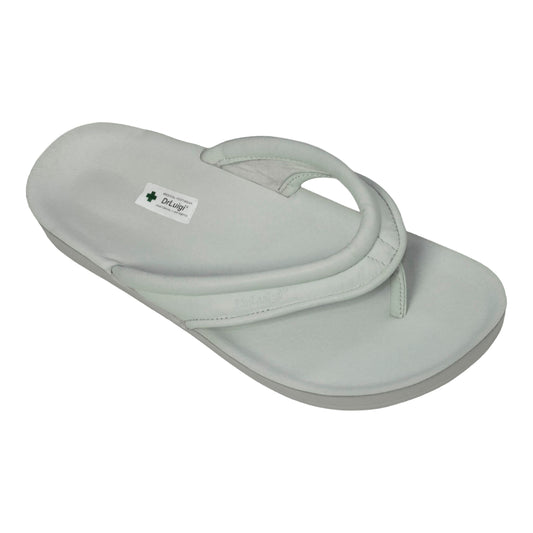 DrLuigi® Orthopädische Zehentrenner für Damen - Bequeme medizinische Schuhe Silbernes Leder