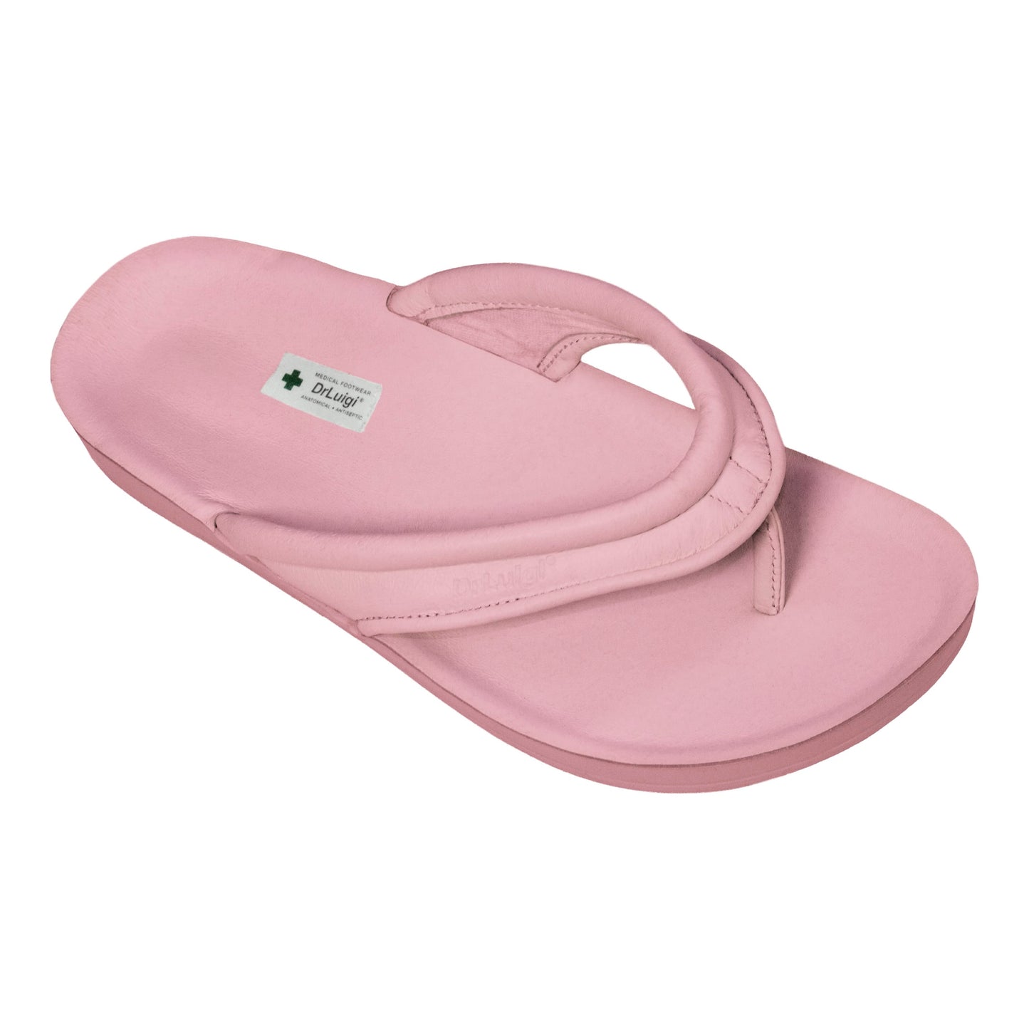 DrLuigi® Orthopädische Flip-Flops für Damen – Bequeme medizinische Schuhe aus rosa Leder