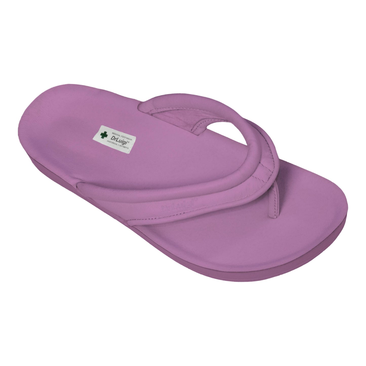DrLuigi® Orthopädische Flip-Flops für Damen - Bequeme medizinische Schuhe, violett, Leder