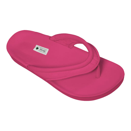 DrLuigi® Orthopädische Flip-Flops für Damen – Bequeme medizinische Schuhe aus fuchsiafarbenem Leder