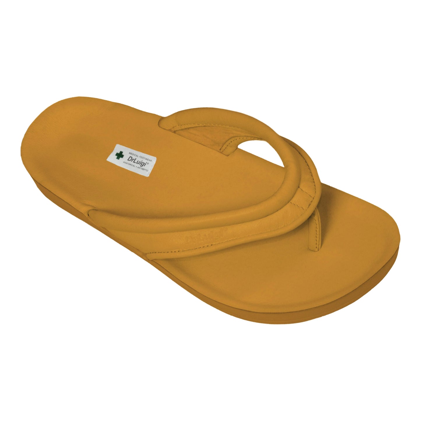 DrLuigi® Orthopädische Flip-Flops für Damen - Bequeme medizinische Schuhe aus beigem Leder