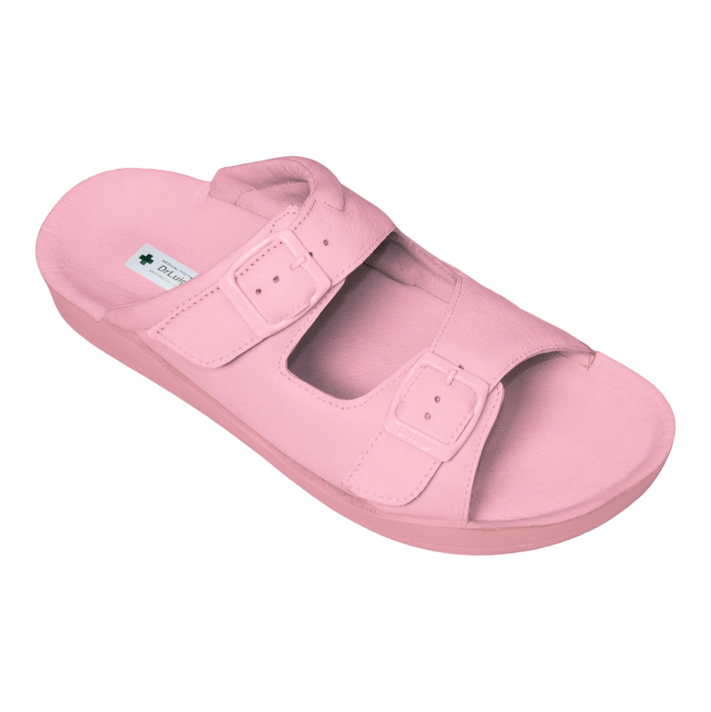 DrLuigi® Orthopädische 2-Riemen-Ledersandalen für Damen – Bequeme medizinische Schuhe aus rosa Leder