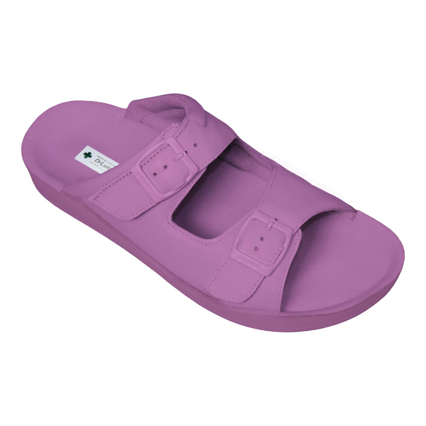 DrLuigi® Orthopädische 2-Riemen-Leder-Sandalen für Damen – Bequeme medizinische Schuhe aus violettem Leder