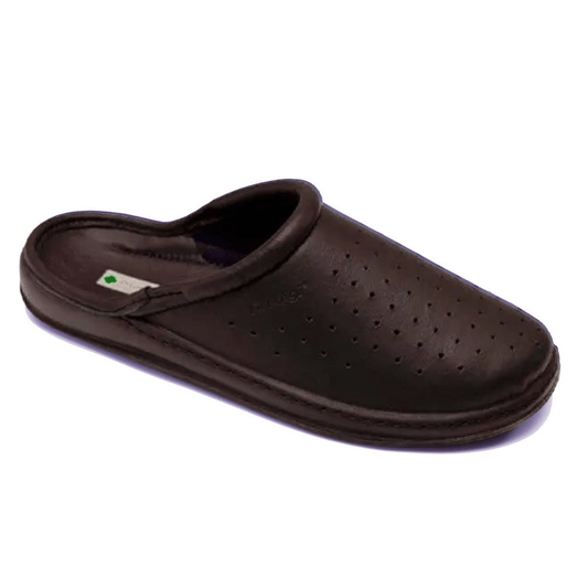 DrLuigi® Orthopedic Clogs for Men - Comfortable Medical Footwear Brown Leather